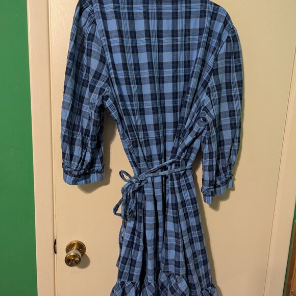 Draper James Reba Wrap Dress - blue plaid - Picture 6 of 8